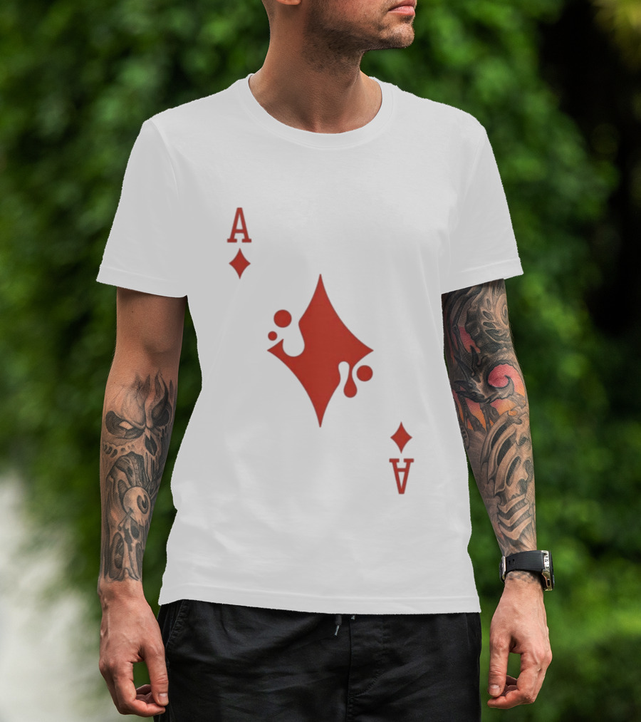 Ace Of Diamonds Playing Card Red Stylized T-Shirt