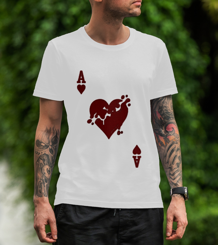 Ace Of Hearts Melting Card Visual T-Shirt