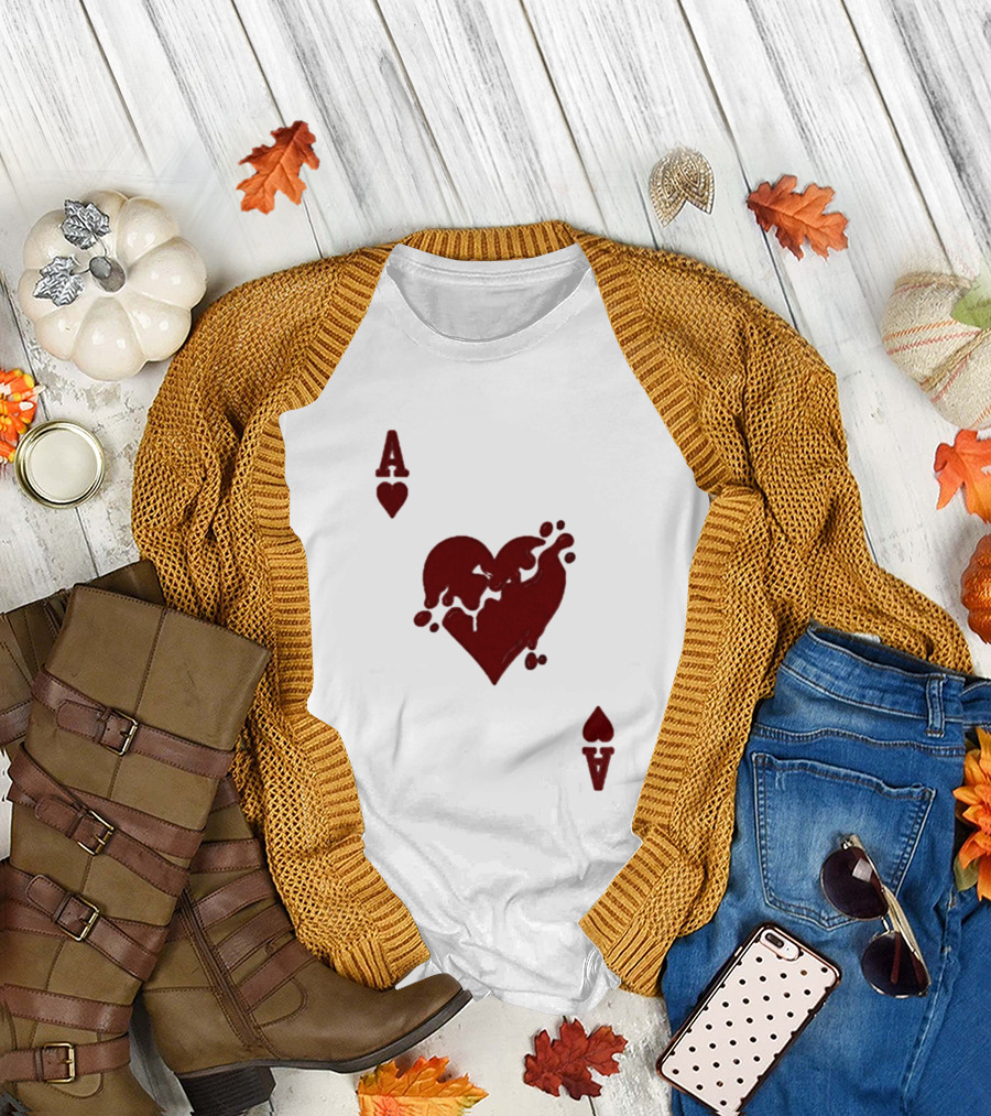Ace Of Hearts Melting Card Visual T-Shirt