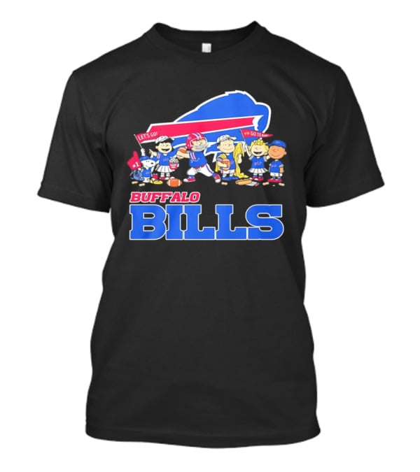 Peanuts Characters Supporting Buffalo Bills Team Fan Gear T-Shirt