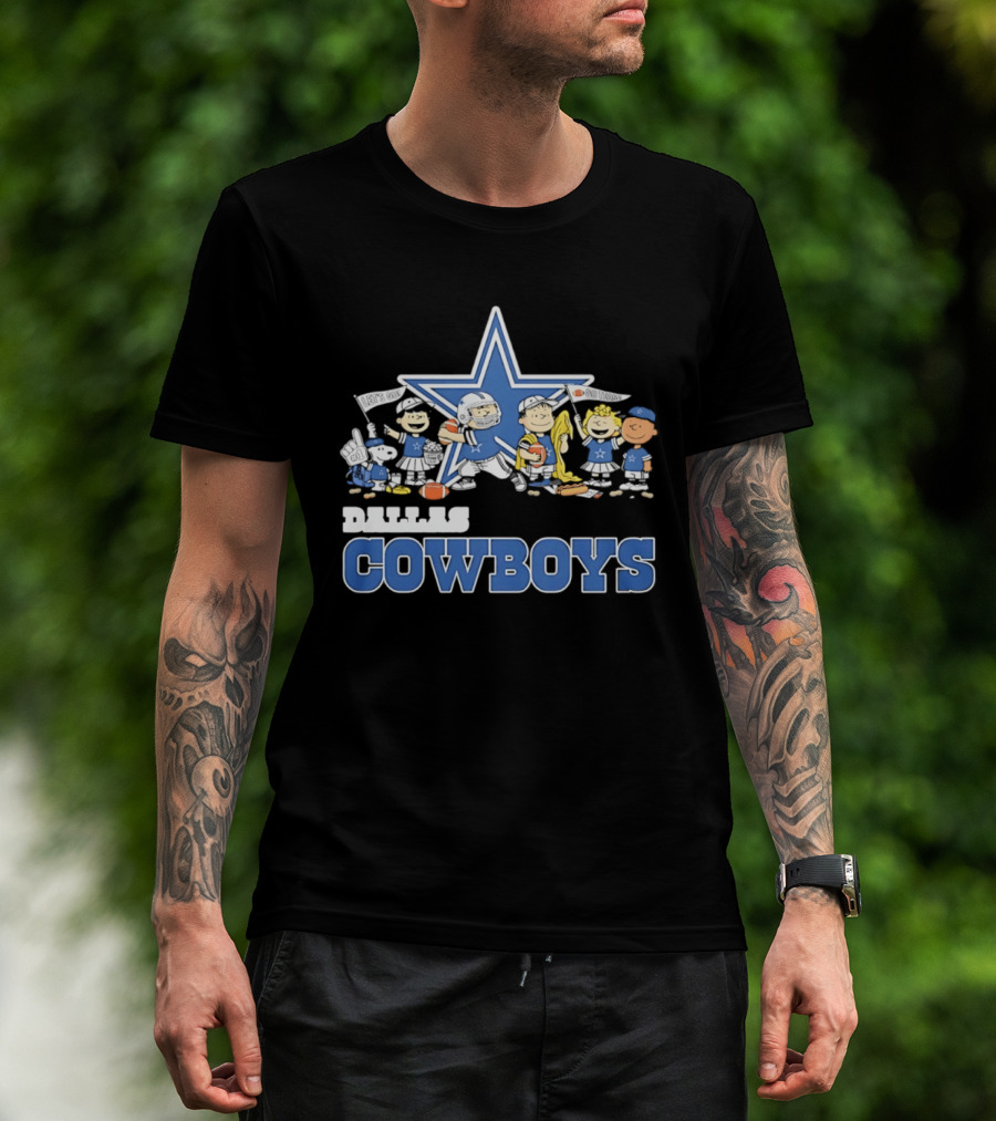 Dallas Cowboys Peanuts Characters Team Collaboration T-Shirt