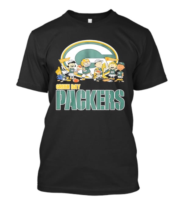 Peanuts Characters Celebrating Green Bay Packers Let's Go Go Team T-Shirt