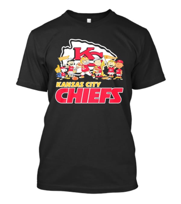 Kansas City Chiefs Peanuts Characters Go Team Let's Go T-Shirt