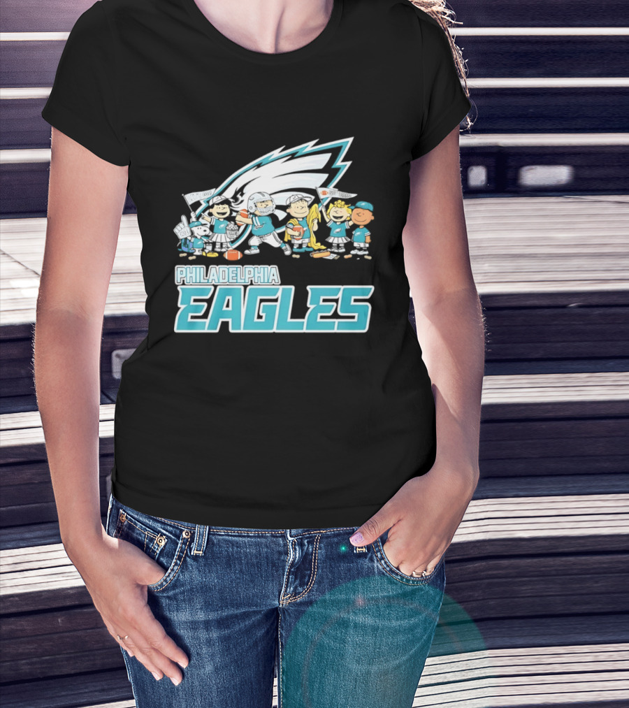 Peanuts Philadelphia Eagles Characters NFL Collaboration T-Shirt