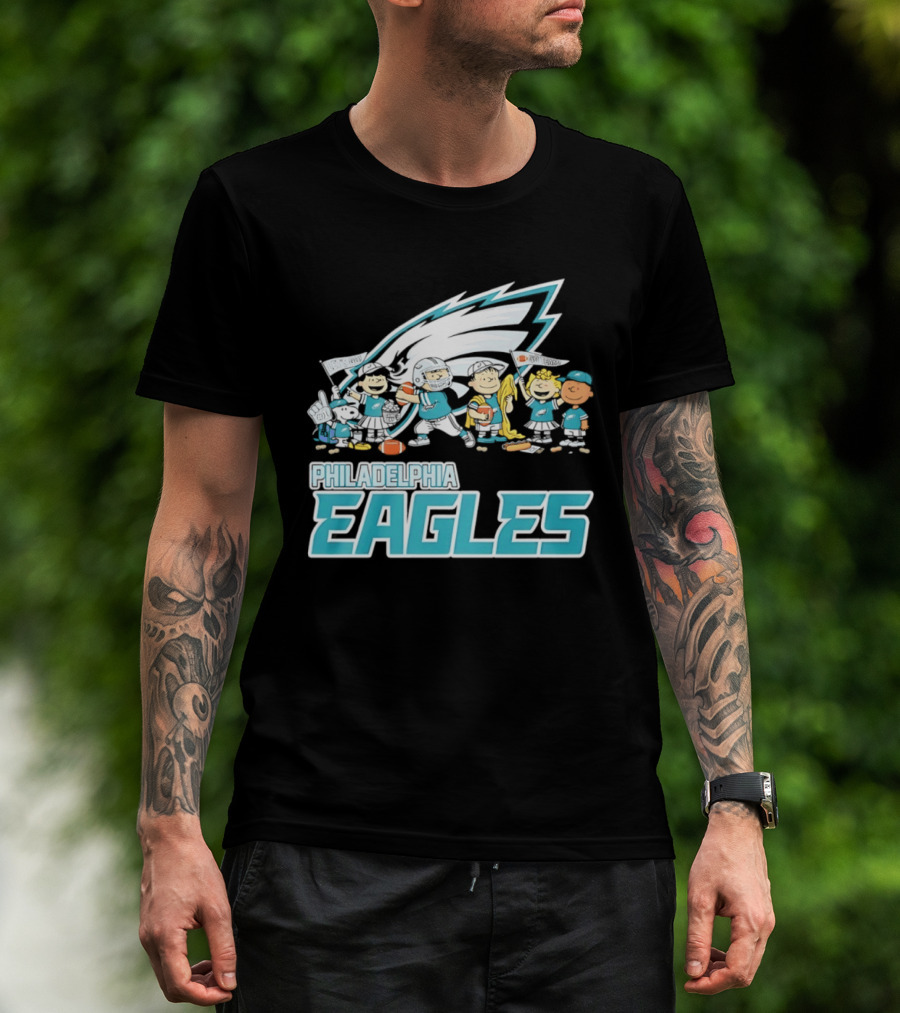 Peanuts Philadelphia Eagles Characters NFL Collaboration T-Shirt