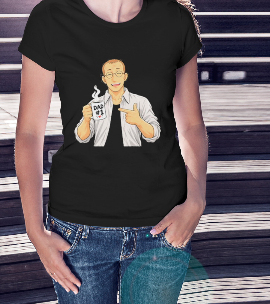 Shou Tucker Dad #1 Anime Character Holding A Cup T-Shirt