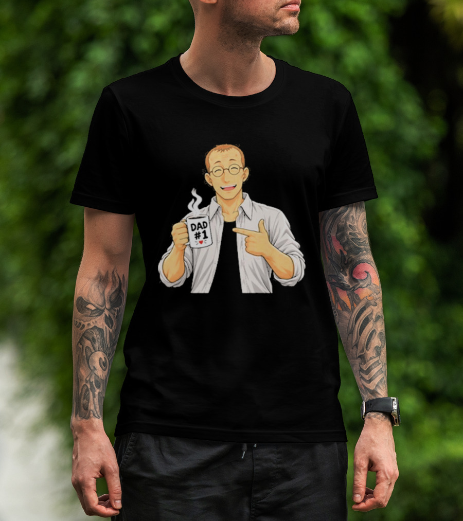 Shou Tucker Dad #1 Anime Character Holding A Cup T-Shirt