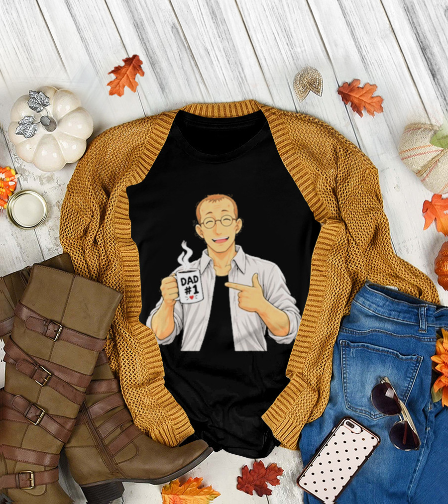 Shou Tucker Dad #1 Anime Character Holding A Cup T-Shirt