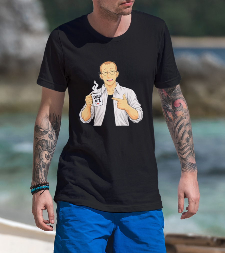 Shou Tucker Dad #1 Anime Character Holding A Cup T-Shirt