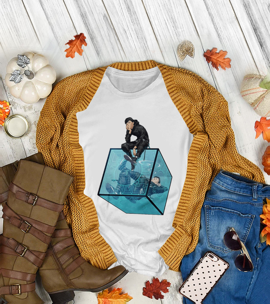Ghostwire Tokyo Character Sitting On Cyber Cube T-Shirt