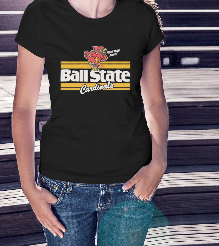 Ball State Cardinals Fight Team Fight Retro Logo Vintage Look T-Shirt