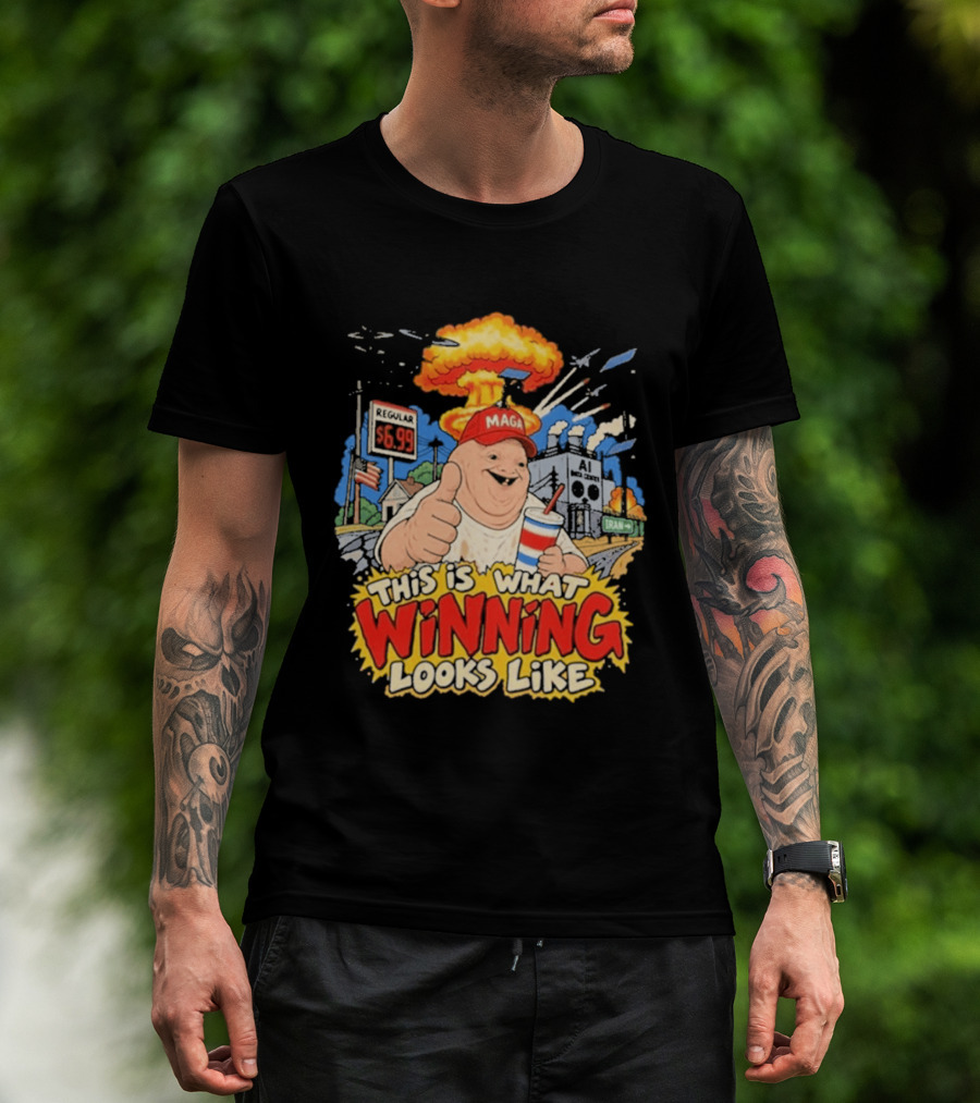 MAGA Wojak This Is What Winning Looks Like Explosive Parody Scene T-Shirt