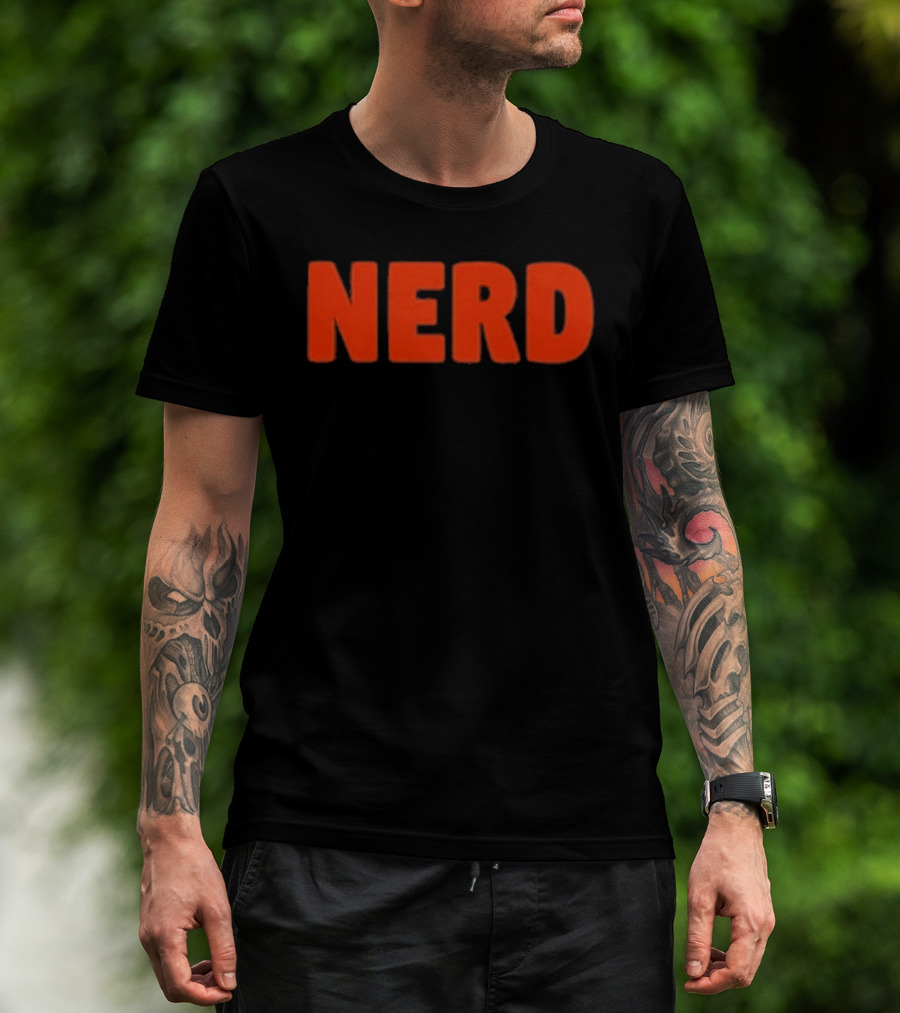 Nerd Bold Statement Novelty Lettering T-Shirt