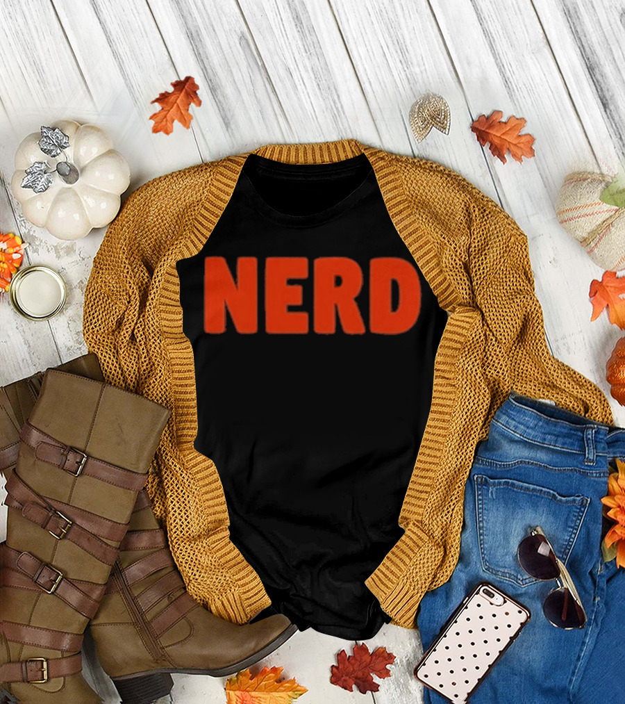Nerd Bold Statement Novelty Lettering T-Shirt