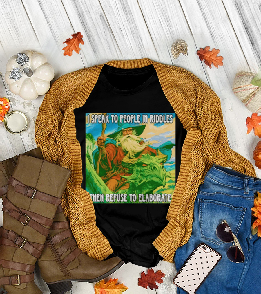 Nice Wizard I Speak To People In Riddles Then Refuse To Elaborate Fantasy T-Shirt