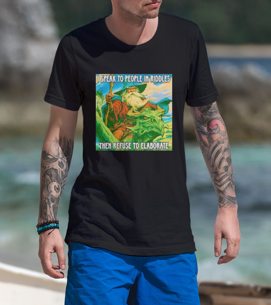 Nice Wizard I Speak To People In Riddles Then Refuse To Elaborate Fantasy T-Shirt