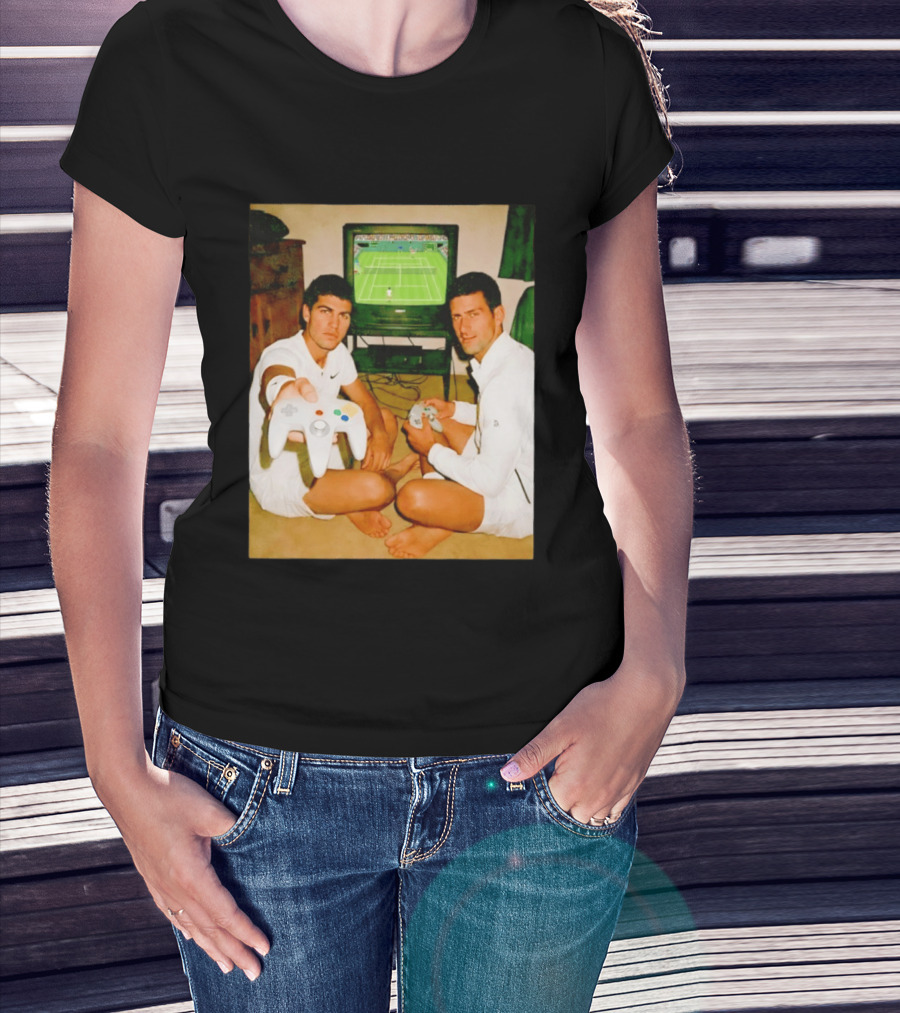 Novak Djokovic Carlos Alcaraz Gaming Showdown T-Shirt