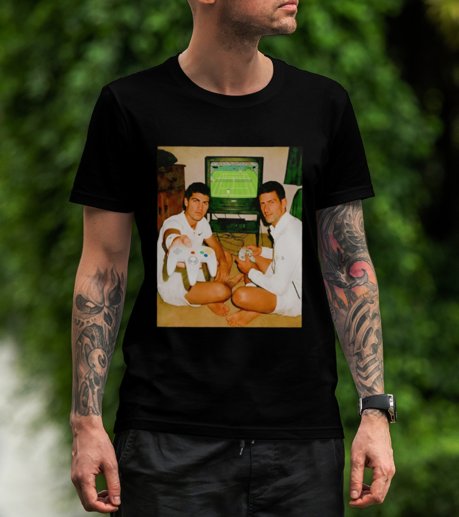 Novak Djokovic Carlos Alcaraz Gaming Showdown T-Shirt
