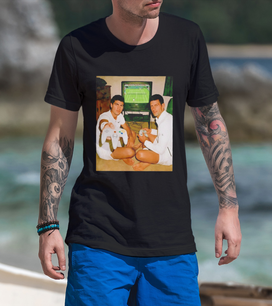 Novak Djokovic Carlos Alcaraz Gaming Showdown T-Shirt