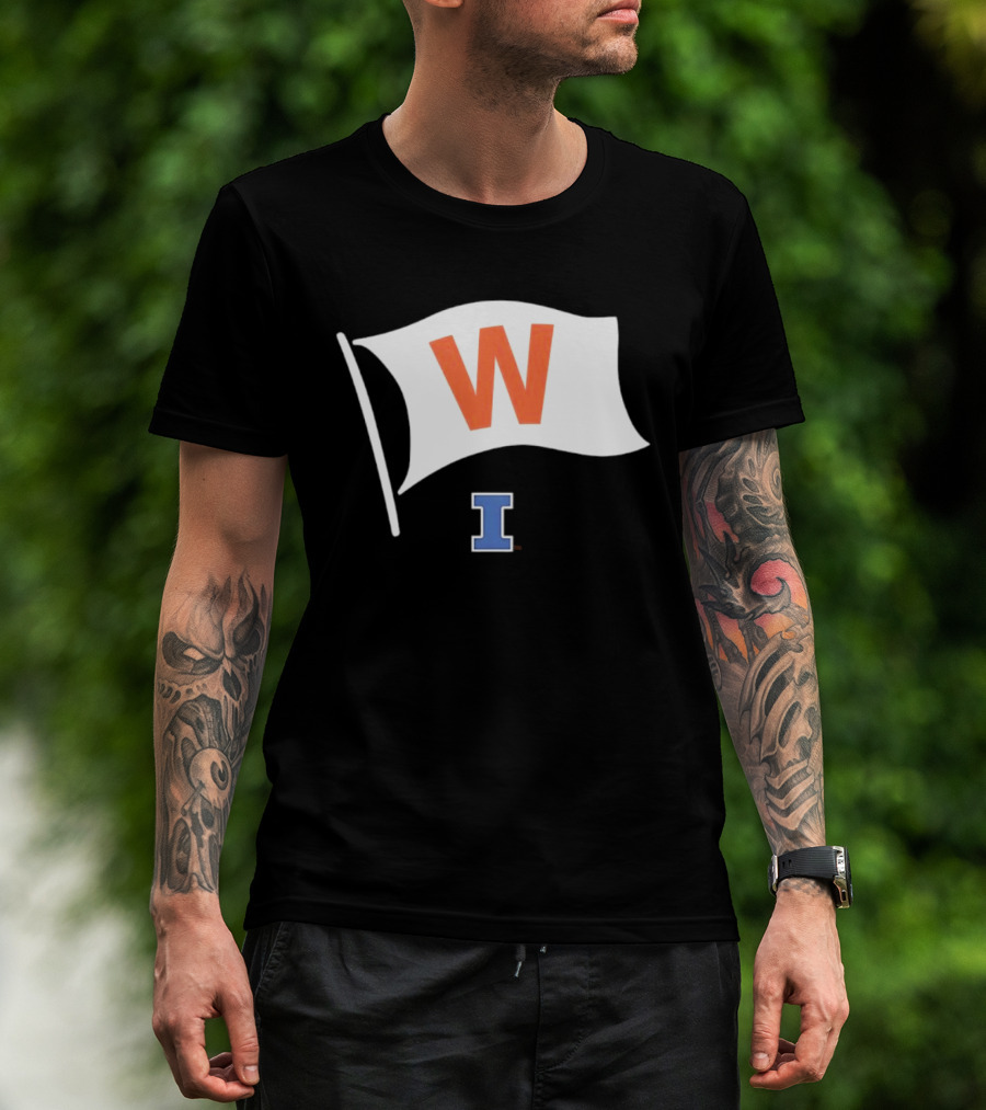 Illinois Fighting Illini Football Fly The W Flag Waving Victory T-Shirt