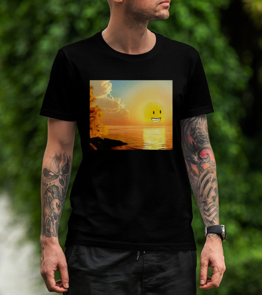 Golden Coin Face Sunset Over Water Inspired By Battle For Dream Island T-Shirt