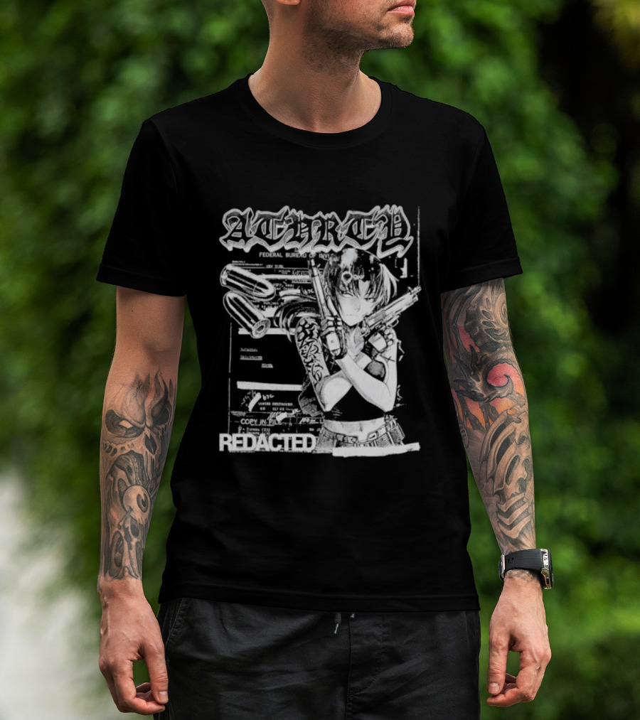 Top Revy With Gun Federal Bureau Of Investigation Redacted Anime Girl T-Shirt