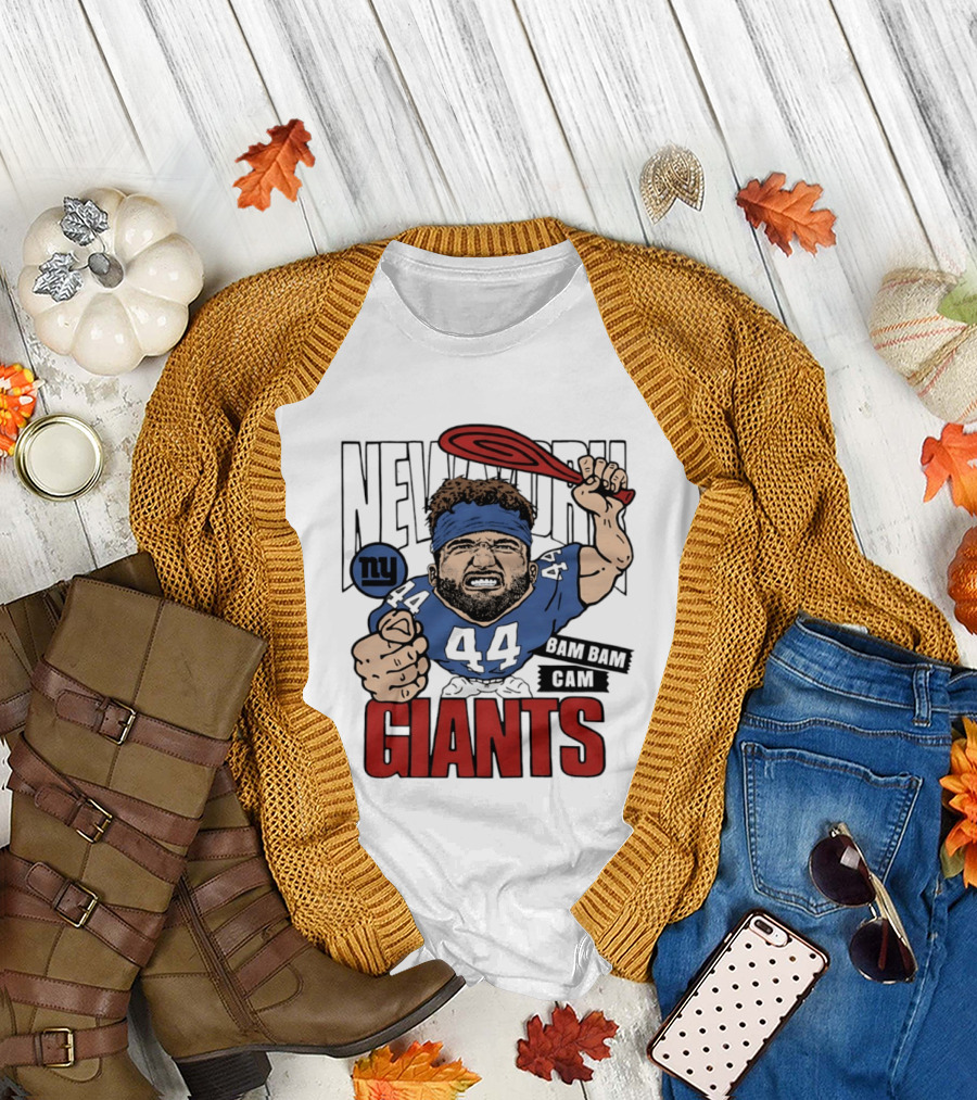 New York Giants Bam Bam Cam 44 Caricature Football ан T-Shirt
