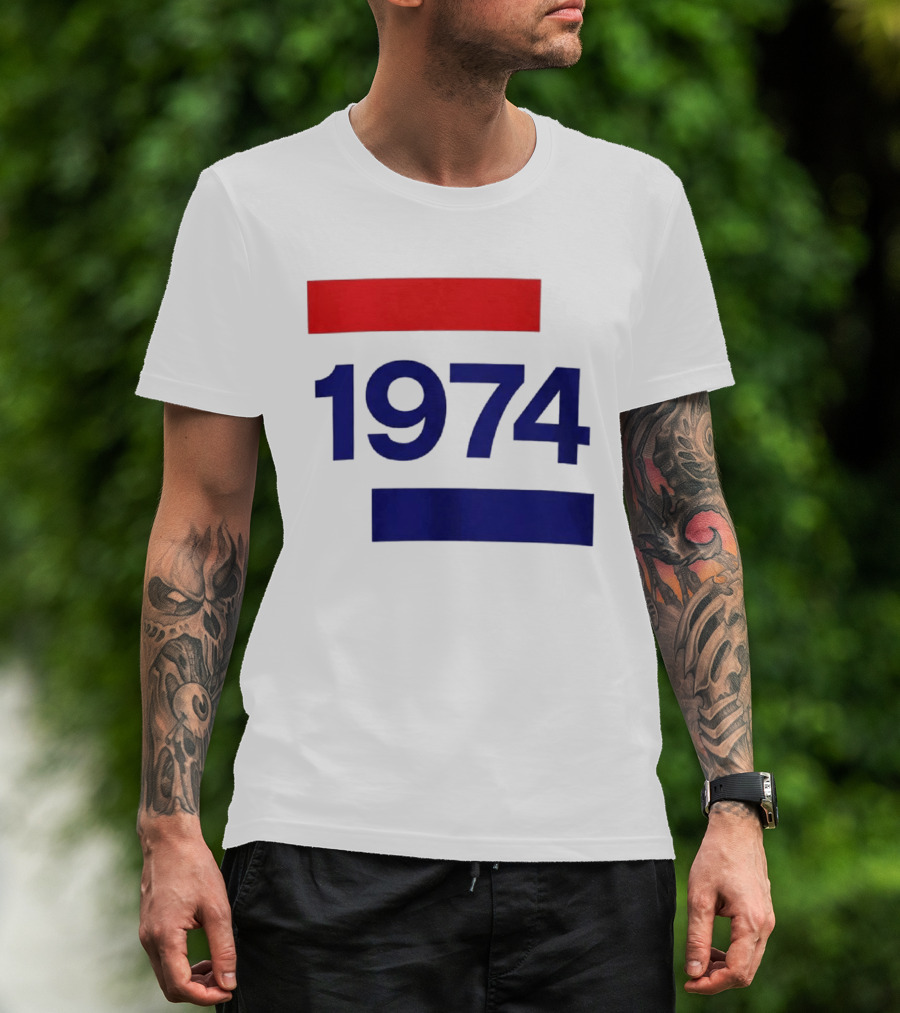 Chris Martin 1974 Vintage Blue And Red Stripes T-Shirt