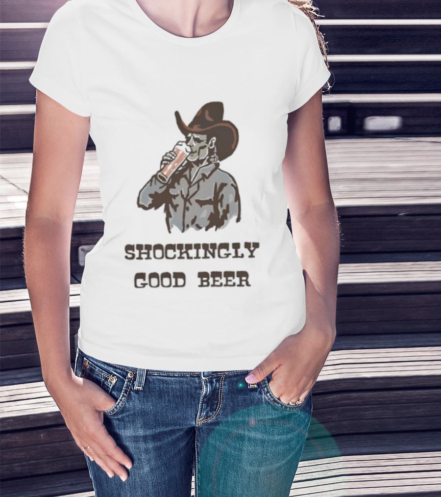 Shockingly Good Beer Cowboy Frankenstein Drinking Beverage T-Shirt