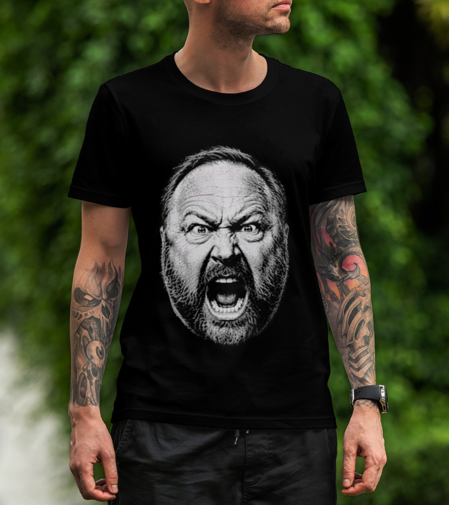 Alex Jones Intense Expression Battle Cry T-Shirt