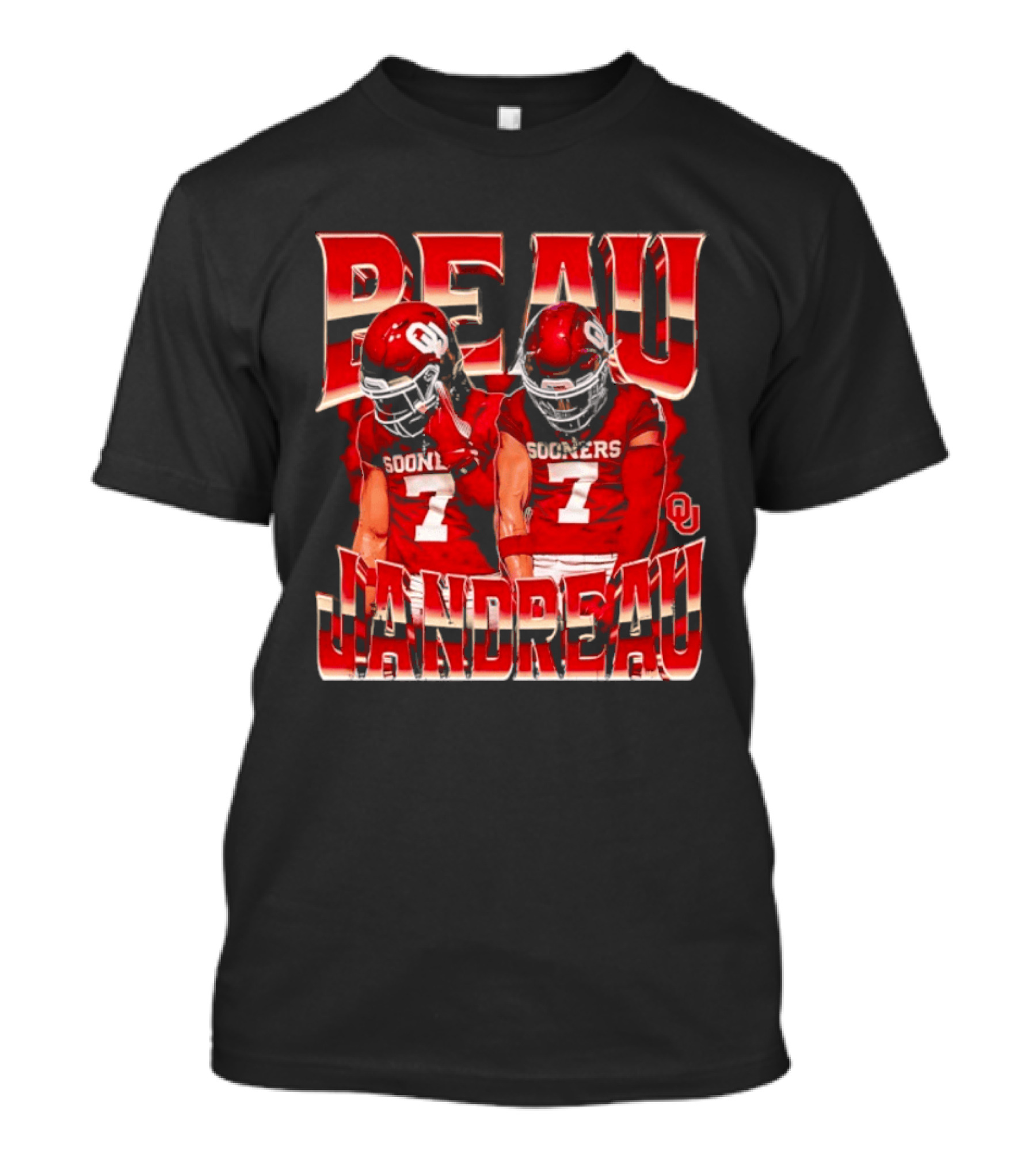 Beau Jandreau Oklahoma Sooners Football Number 7 NCAA Player Collage T-Shirt