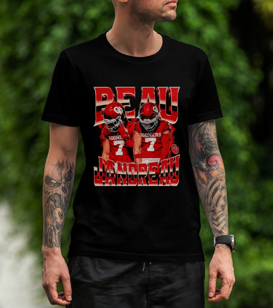 Beau Jandreau Oklahoma Sooners Football Number 7 NCAA Player Collage T-Shirt