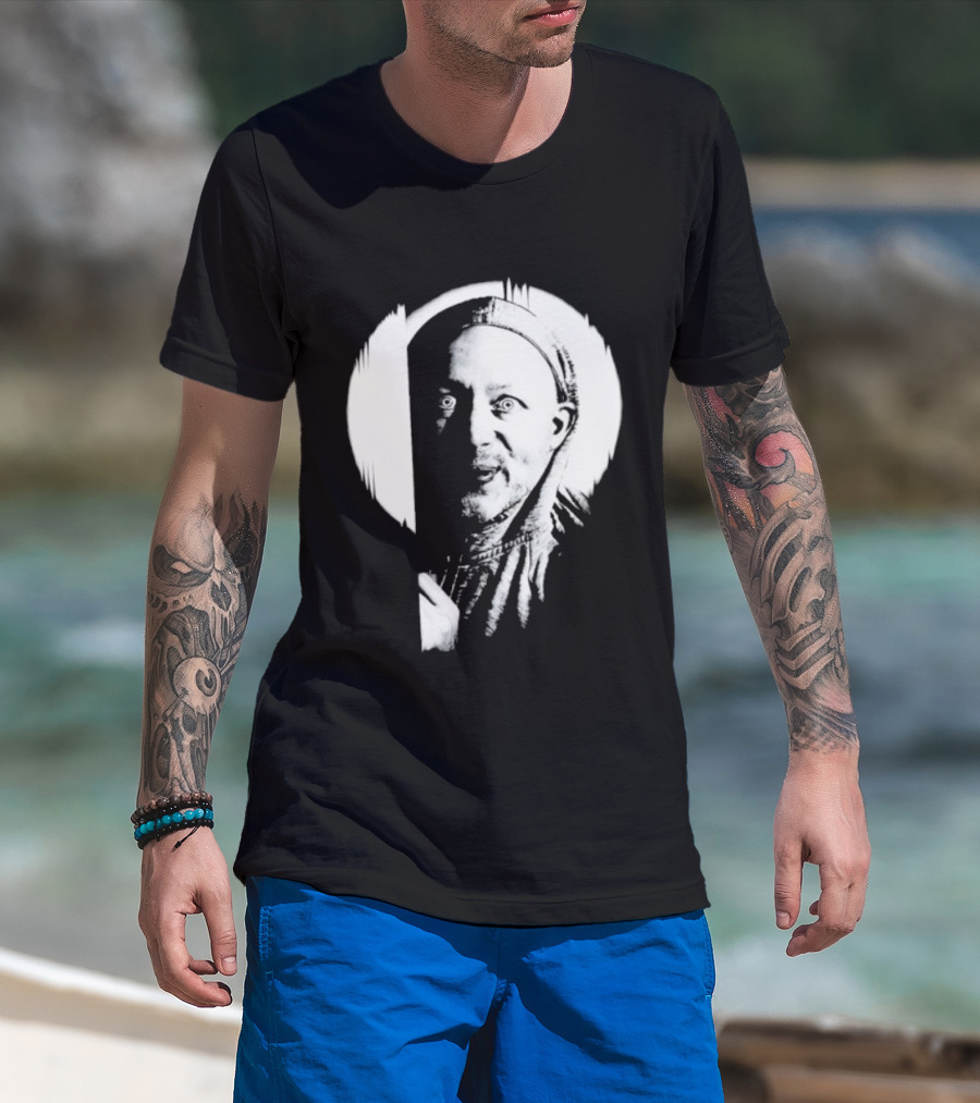 Brian Limond Curious Guy Face Sketch Circle T-Shirt