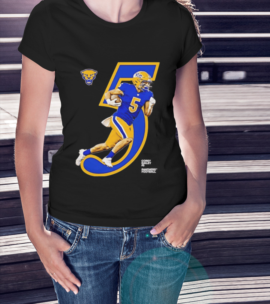 Pitt Panthers Corey Dailey 5 Football Jersey Number T-Shirt