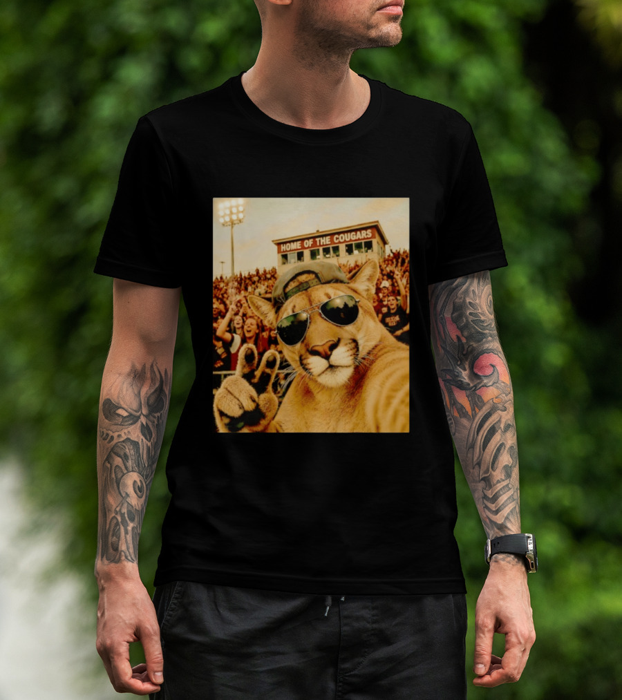 Cougar Selfie Home Of The Cougars Game Day Crowd T-Shirt