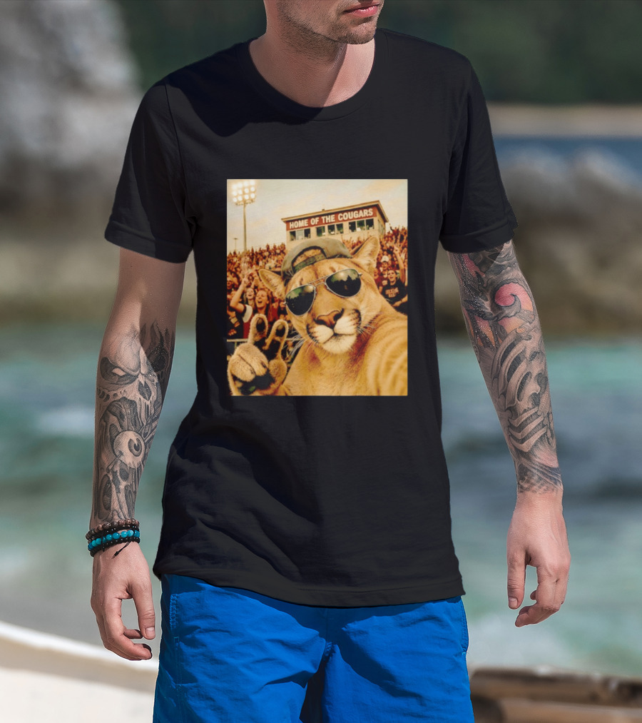 Cougar Selfie Home Of The Cougars Game Day Crowd T-Shirt
