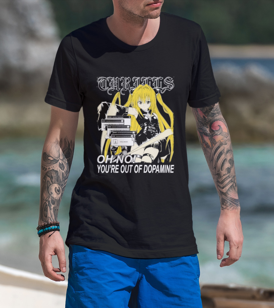 THRILLS Fatal Error Oh No You're Out Of Dopamine Anime Girl T-Shirt