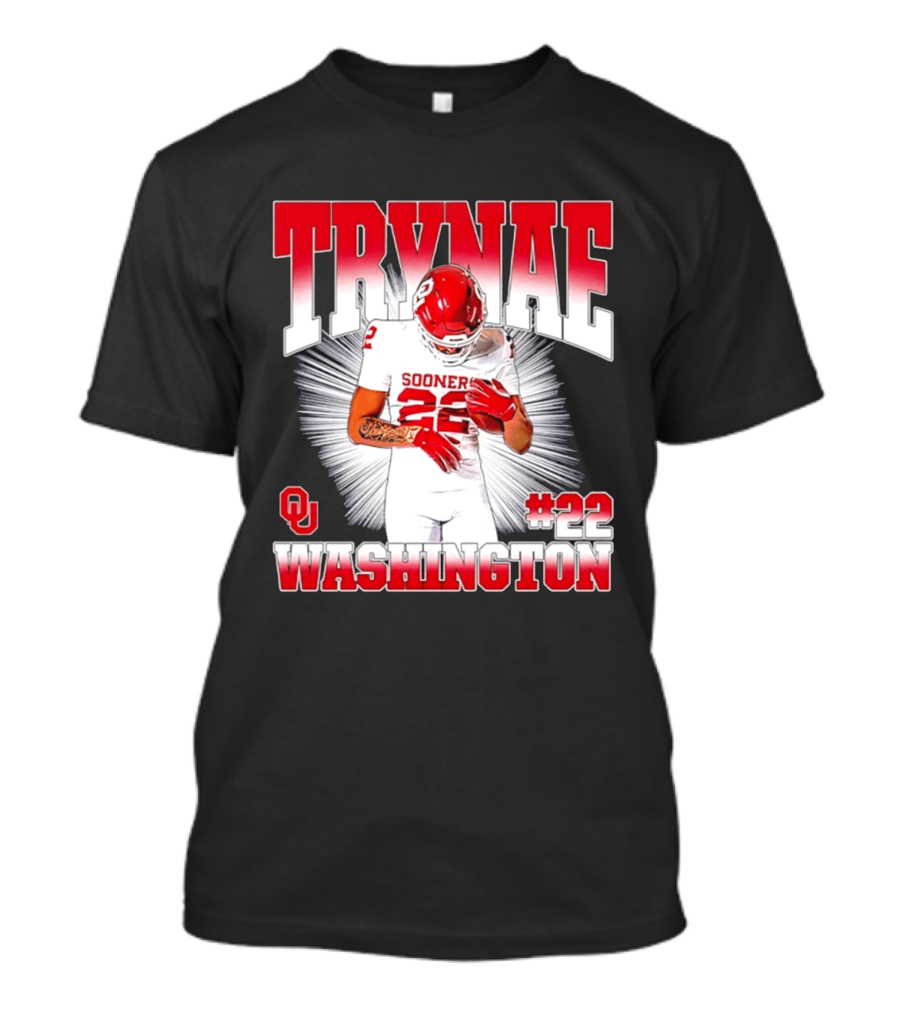 Trynae Washington Sooners Football #22 Oklahoma Player T-Shirt