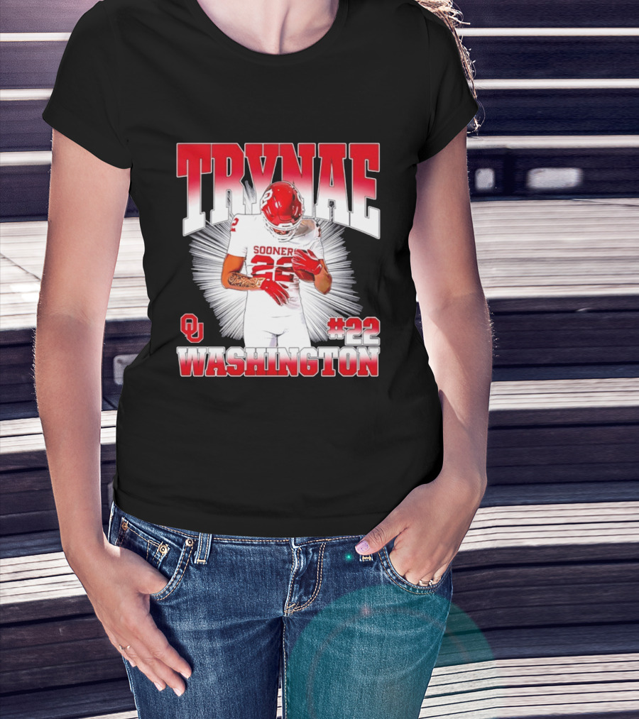 Trynae Washington Sooners Football #22 Oklahoma Player T-Shirt