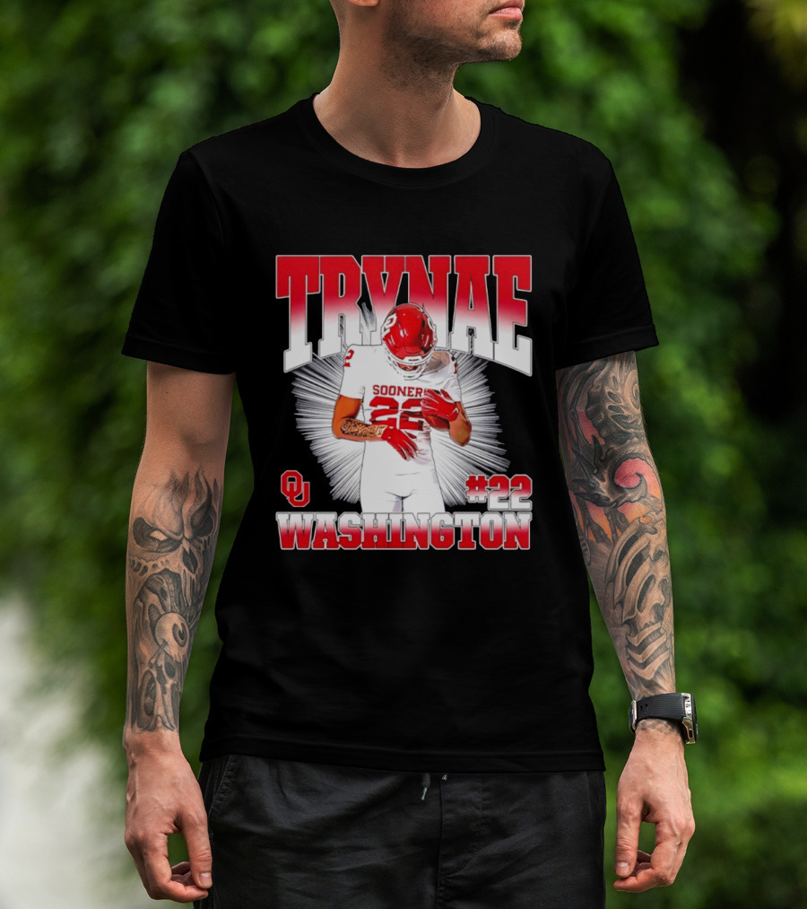 Trynae Washington Sooners Football #22 Oklahoma Player T-Shirt