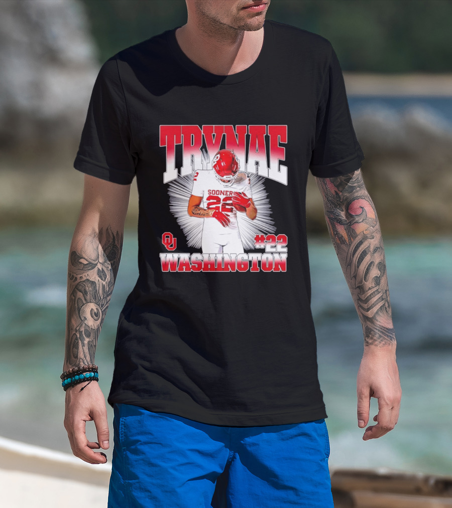 Trynae Washington Sooners Football #22 Oklahoma Player T-Shirt