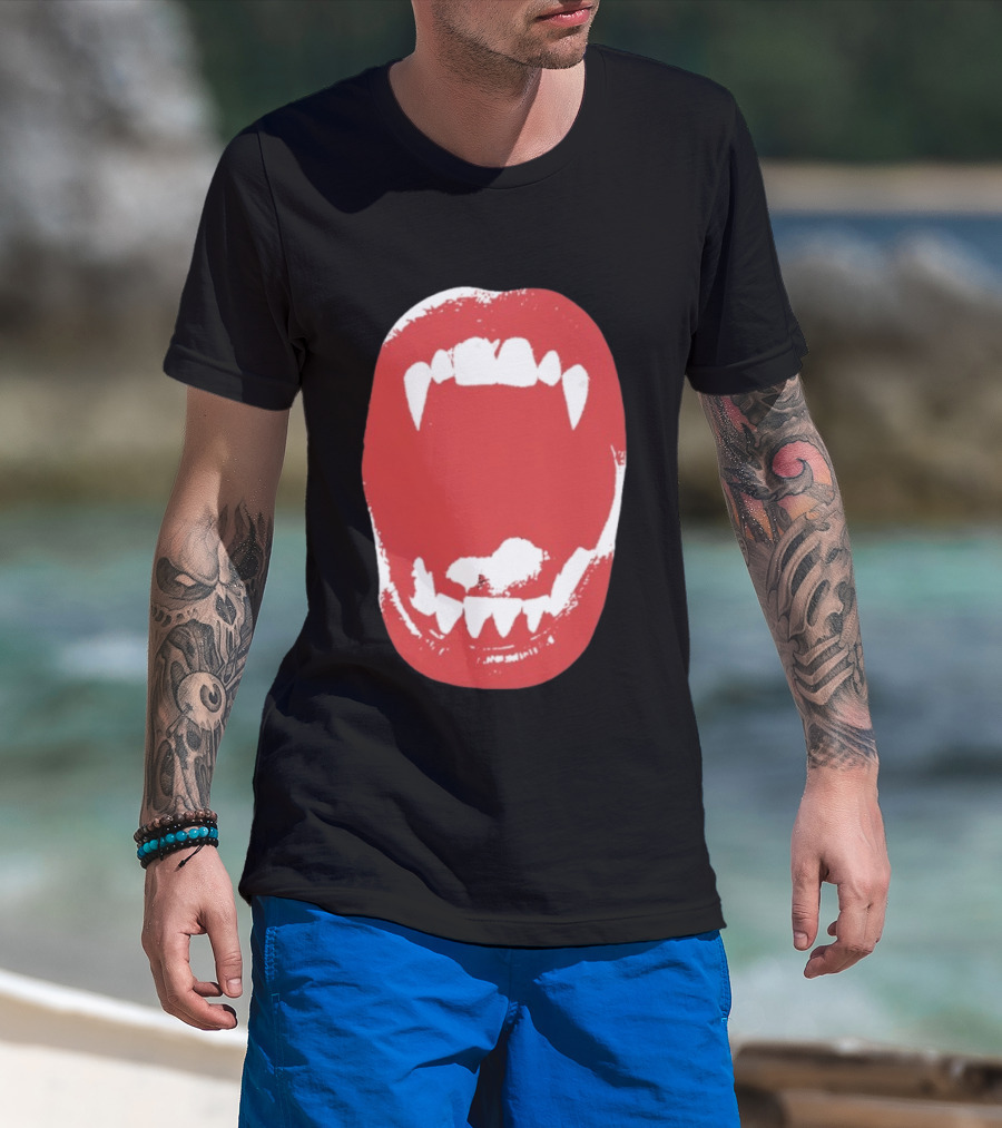 Vampire Fangs Open Mouth Red T-Shirt