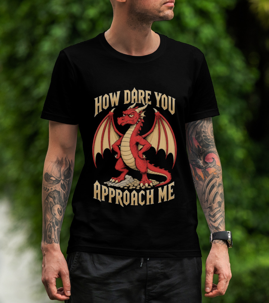 How Dare You Approach Me Dragon Fantasy Winged Creature T-Shirt