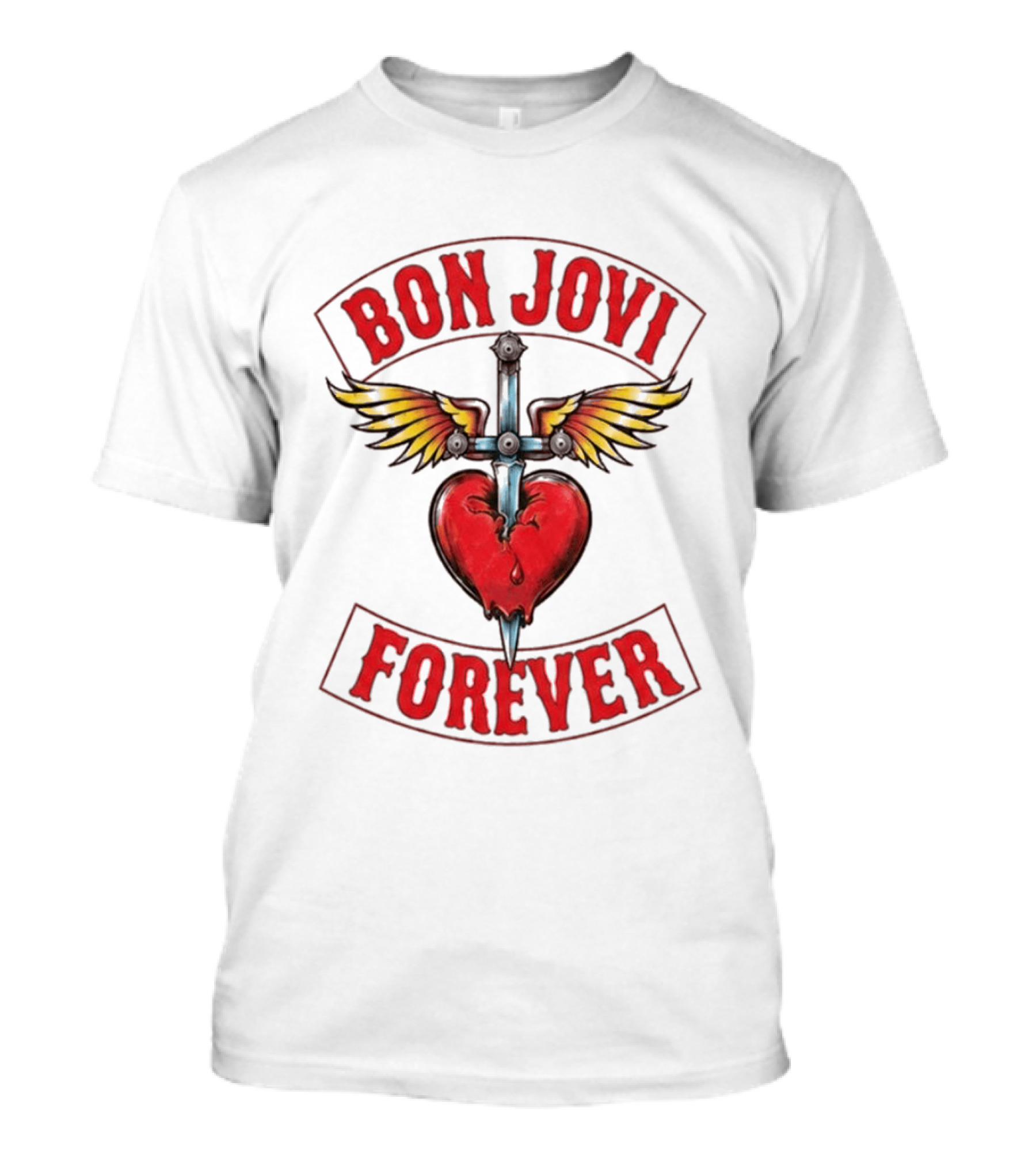 Bon Jovi Forever Heart Dagger Wings T-Shirt