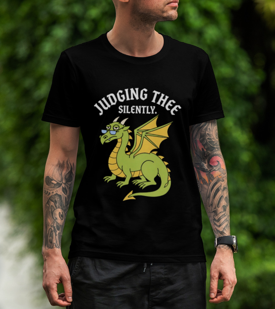 Judging Thee Silently Dragon With Sunglasses T-Shirt