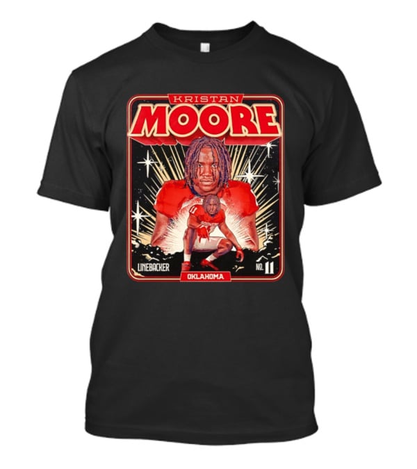 Kristan Moore Linebacker 11 Oklahoma Sooners Football T-Shirt