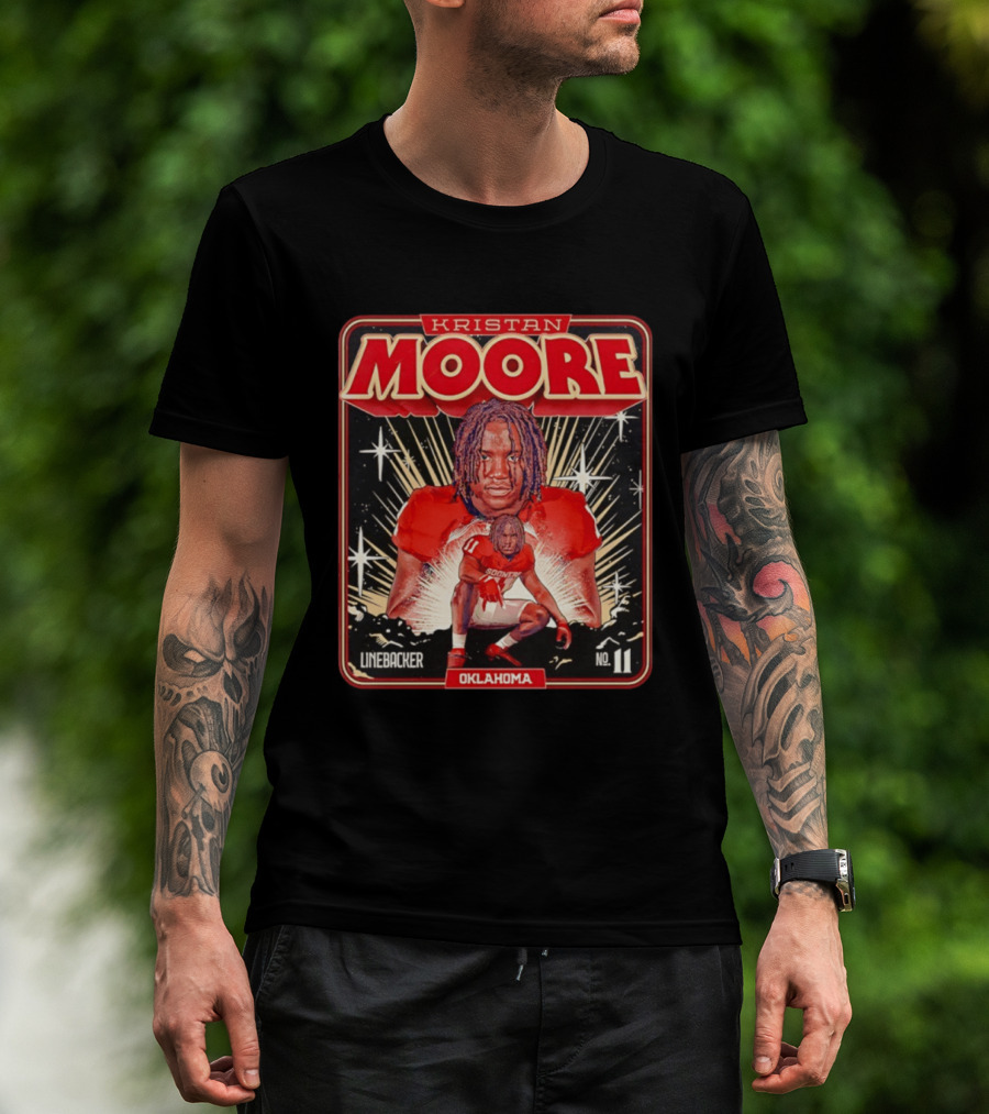 Kristan Moore Linebacker 11 Oklahoma Sooners Football T-Shirt