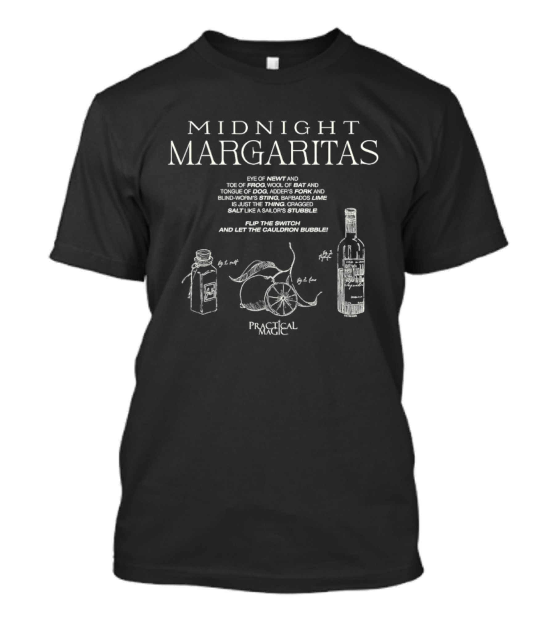 Midnight Margaritas Recipe Tequila And Lime Ingredients T-Shirt