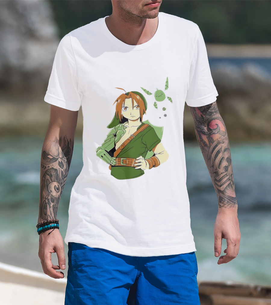 Edward Elric Crossover With Link Costume From Fullmetal Alchemist T-Shirt