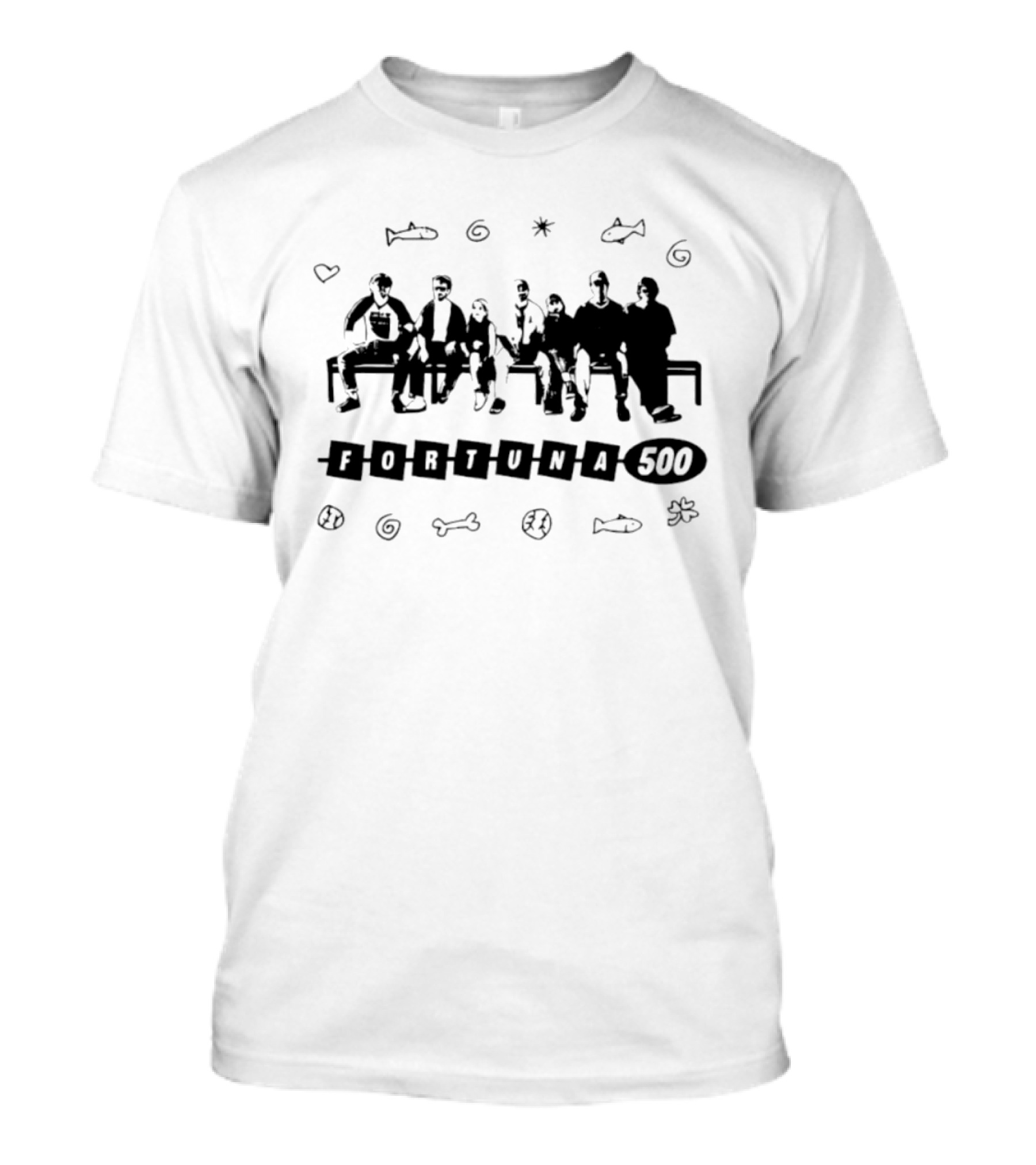 Fortuna 500 Group Bench Silhouettes With Doodles T-Shirt